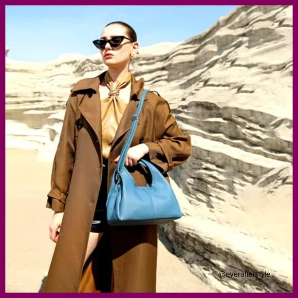 Leather Crossbody Purse Designer Tote Satchel Bag Adjustable Strap Chic - Picture 2 of 7